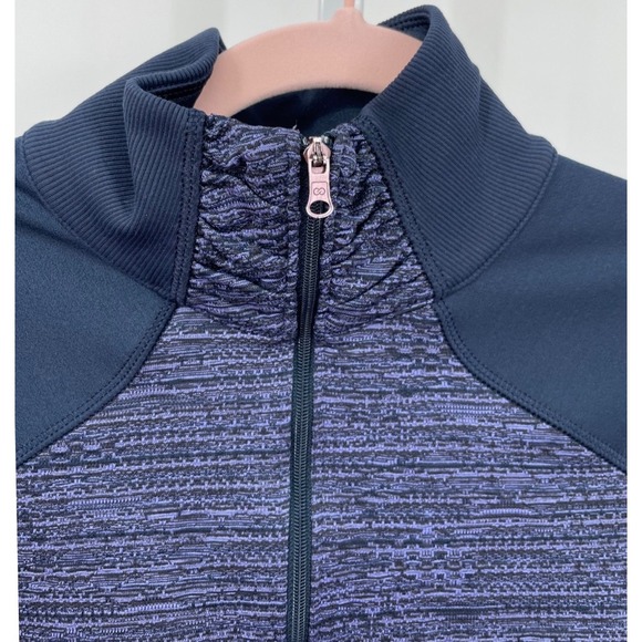 CALIA by Carrie Underwood Tops - Calia Quarter Zip Pullover Womens Small Navy Blue Space Dye Thumbhole